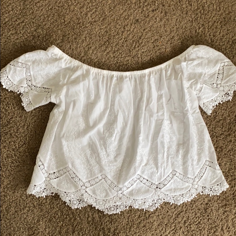 White off the shoulder top